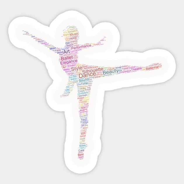 Dancer Lady Woman Silhouette Shape Text Word Cloud Sticker by Cubebox